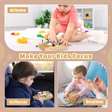 Joyreal Montessori Busy Board Wooden Sensory Toys for Toddler with LED Light Up Switch, Baby Fidget Board Travel Toys for 18+ Months, Boys Girls Joyreal