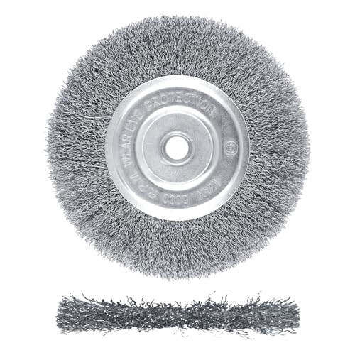 ZORUNNA Wire Brush for Grinder - 6 Inch Fine Crimped Wire Wheel for Bench Grinder with 1/2" and 5/8" Arbor(0.0085Inch Wire Size), High-Efficiency - WoodArtSupply