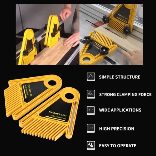 Featherboard for Table Saws, Adjustable Double Feather Board with Plastic Slide Block Gasket and Screws, Professional Multipurpose Table Saw Liccx