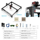 QQCASE 10W Laser Engraver,Higher Accuracy Laser Cutter and Engraver Machine,Laser Engraving Machine 60W Machine Output Power,Laser Engraver for Wood QQCASE