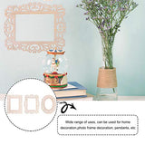 Healifty 6pcs Hollow Window Grille Pendant Wood Mirror Shape Cutout Blank Wood Cutout Blank Wood Ornament Home Decor Mini Craft Unfinished Wooden Healifty