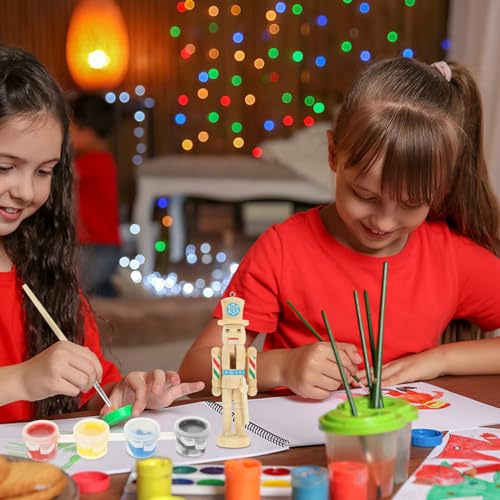 ARTIBETTER Christmas Wooden Unfinished Nutcracker Figurines Set DIY Blank Unpainted Nutcracker Puppet Walnut Soldier Figures Ornament Decoration for ARTIBETTER