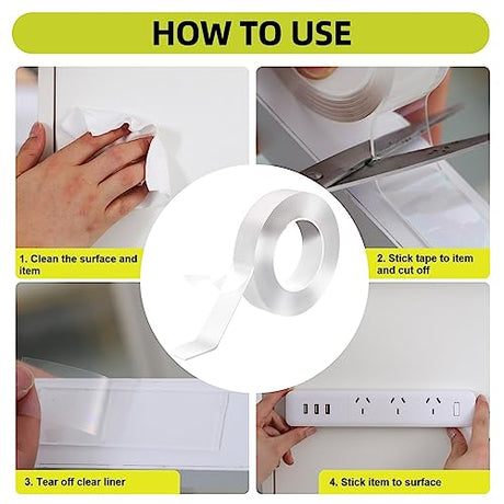 Aylaa Double Sided Tape Heavy Duty, Extra Large Double Sided Adhesive, Removable Double Stick Tape, Picture Hanging Strips, Sticky Carpet Tape, Aylaa