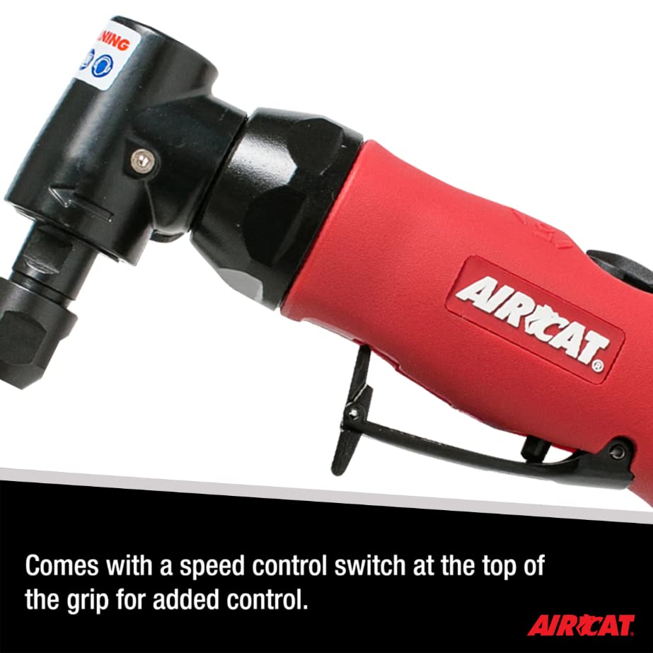 AIRCAT Pneumatic Tools 6280 .75 HP Angle Die Grinder with Spindle Lock 18,000 RPM AIRCAT