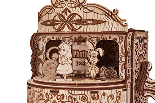 Wood Trick Fairy Theater Happy Birthday Wooden Music Box Kit - w/Fairy Characters - Hand Crank - 3D Wooden Puzzle for Adults and Kids to Build - DIY Wood Trick