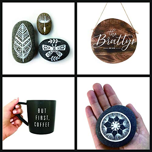 FLYMAX White Paint Pen, 6 Pack 0.7mm Acrylic White Permanent Marker White Paint Pens for Wood Rock Plastic Leather Glass Stone Metal Canvas Ceramic FLYMAX