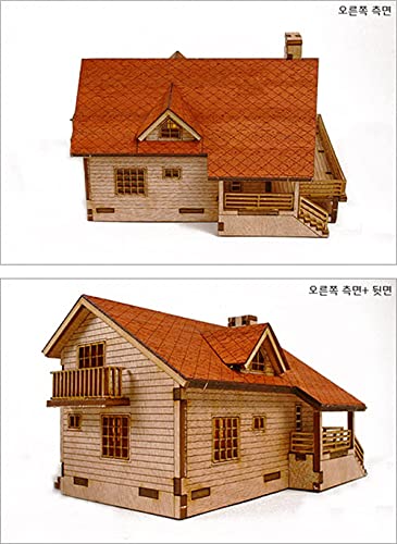 Desktop Wooden Model Kit Garden House A with a Large Deck by YOUNGMODELER by Young Modeler