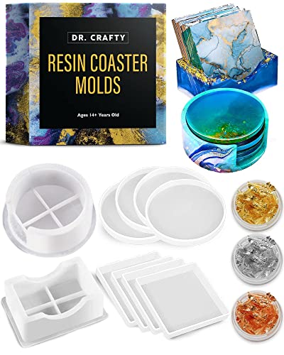 Resin Molds Set for Epoxy Resin - Silicone Coaster Molds for Resin Molds Silicone, Epoxy Molds Silicone for DIY Art