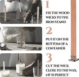 200PCS Wicks Wooden Set for Candles – 100 Wooden Wicks and 100 Candle Wick Clips for Candle Making Supplies Wood Candle Wicks for Soy Wax Wood Wicks YARRD