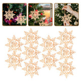 ABOOFAN 1 Set of Christmas Unfinished Wooden Snowflake Ornaments Snowflake Hanging Cutouts Blank Wood Slices Embellishments for Xmas Tree Decorations ABOOFAN