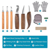 HARFINGTON Wood Carving Tools 10in1 Set Whittling Knife, Detail Knife, Hand Carving Woodworking Tool with Roll Bag for Engraver, Carpenter and HARFINGTON