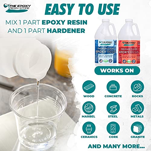 The Epoxy Resin Store Crystal Clear 2 Part Epoxy Resin Kit for Tabletops and Composite Construction, 1 Gallon Kit Clearcast 7000