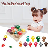NAODONGLI Wooden Montessori Toys for Toddler,Educational Toys for 3 Year Old,STEM Toys Mushroom Harvest Game,Learing Shape Sorting & Number NAODONGLI