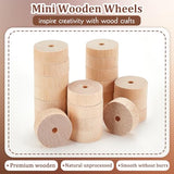 OLYCRAFT 150Pcs 1.4x0.4 Inch Wooden Craft Wheels 5mm Hole Unfinshed Wooden Wheel Blank Small Wood Wheels Flat Round Wooden Craft Wheels for DIY DIY OLYCRAFT