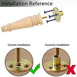 Maricome Unfinished Furniture Legs 8 inches Set of 4 Replacement Legs for Sofa Couch Cabinet Chair Solid Round Turned Screw in Maricome