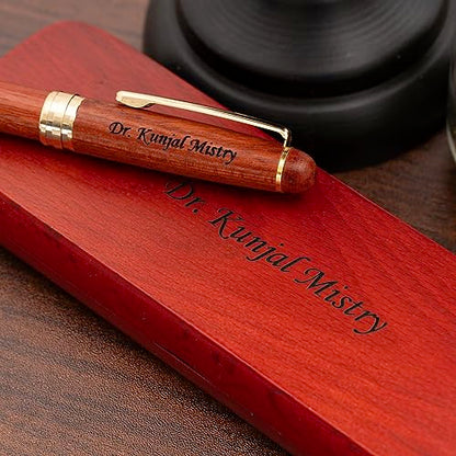 Dayspring Pens Personalized Wooden Pen Set | Engraved Rosewood Wood Ballpoint Gift Pen and Matching Wood Box. Custom Engraved for Any Occassion. - WoodArtSupply