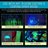 Glow in The Dark Pigment Powder - Neutral and Fluorescent Color for Art Painting, Fine Art, Nail Art Paint, and DIY Crafts - Non-Toxic, Long Lasting Art 'N Glow