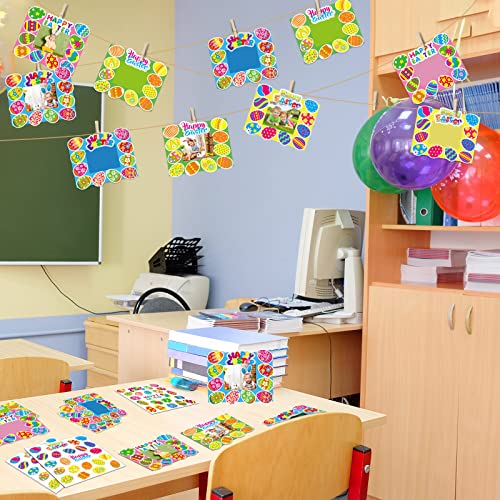 chiazllta 24 Packs Easter Kids' Craft Kits DIY Picture Frame Craft Spring Easter Art Activities Home School Classroom Game Bulletin Board Easter chiazllta