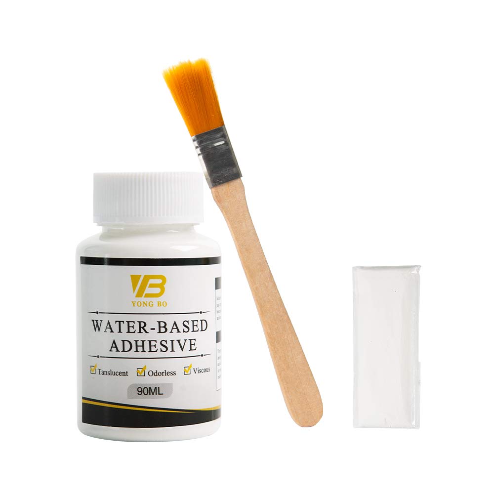 Gilding Adhesive Kit, Gold Leaf Sheets Glue, Gold Foil Paint for Craft Art, Epoxy Resin, Glass, Wood Use（90 ml + Brush + Gloves) YongBo