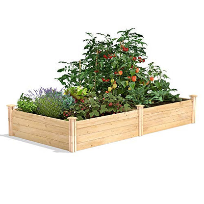 Greenes Fence Original Cedar Raised Garden Bed, 4' x 8' x 14" - Made in USA with North American Cedar