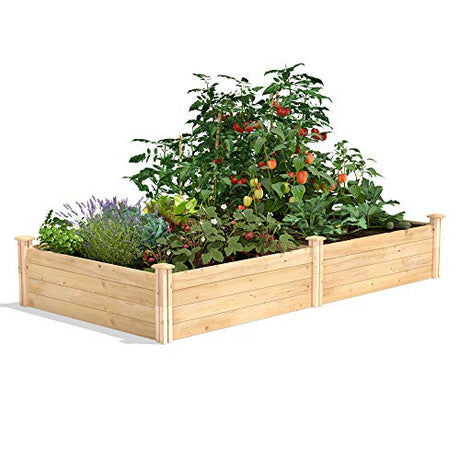 Greenes Fence Original Cedar Raised Garden Bed, 4' x 8' x 14" - Made in USA with North American Cedar Greenes Fence