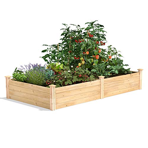 Greenes Fence Original Cedar Raised Garden Bed, 4' x 8' x 14" - Made in USA with North American Cedar - WoodArtSupply