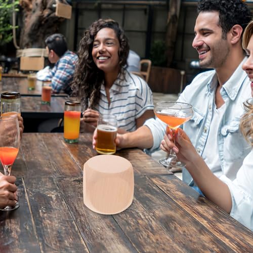 EXCEART Blank Wooden Dice 3pcs Unfinished Square Blocks 6 Sided Wooden Cubes with Rounded Corners for Xmas DIY Craft Projects EXCEART