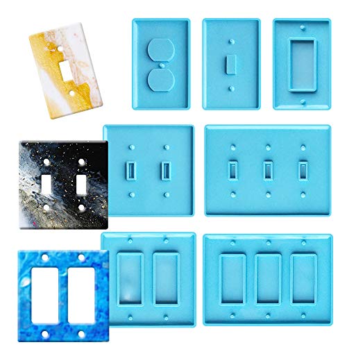 Light Switch Cover Resin Molds,Switch Socket Panel Plaster Mold for Epoxy Resin Epoxy Molds,Switch Plate Silicone Mold Outlet Cover Molds for DIY