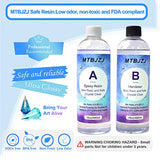 Epoxy Resin, 32OZ Crystal Clear Epoxy Resin Kit for Beginners - Not Yellowing and No Bubble Self Leveling for River Table Tops, Jewelry Making, DIY, MTBJZJ