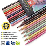 MARTCOLOR Skin Tone Colored Pencils for Portraits and Skintone Artists, 24 Colors Oil Color Pencils for Drawing, Sketching, Adult Coloring, Shading, MARTCOLOR