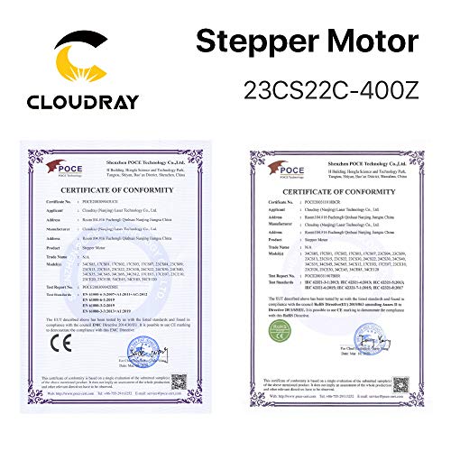 Cloudray Nema 23 CNC Stepper Motor 23CS22C-400Z 1.8 Degree 4.0A 2.2N.m Body 119mm for DIY CNC Machine - WoodArtSupply