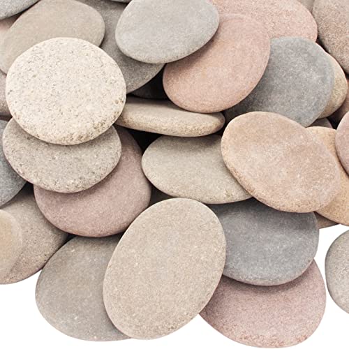 [About 97 PCS - 102 PCS](18.2 Pounds) Painting Rocks,2.26"-3.49" River Rocks,Flat Stones,Craft Rocks,DIY Rocks CFKJ