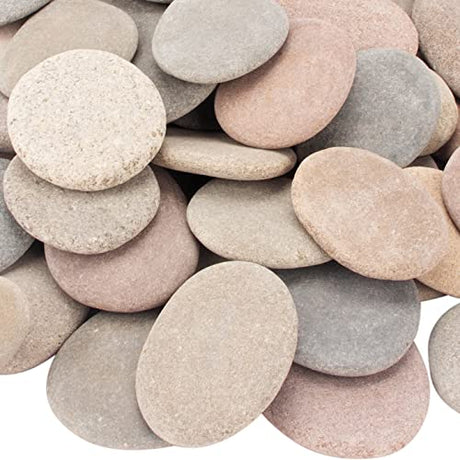 [About 97 PCS - 102 PCS](18.2 Pounds) Painting Rocks,2.26"-3.49" River Rocks,Flat Stones,Craft Rocks,DIY Rocks CFKJ