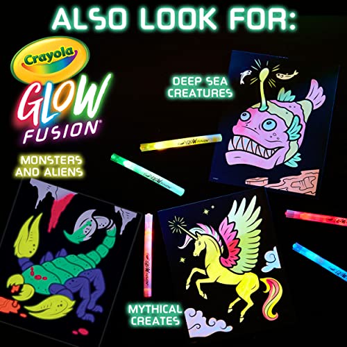 Crayola Glow Fusion, Glow in The Dark Coloring Set, Includes 5 Glow ...