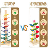Vomocent Wooden Music Tree Toy for Kids, Marble Ball Run Track Game for Toddlers, Marble Tree Educational Montessori Toy Boy Girl Gifts Vomocent