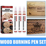 DHliIQQ Scorch Pen Marker - Wood Burning Pen, Chemical Heat Sensitive Marker for Wood and Crafts - Versatile Kit with Fine Round Tip, Bullet Tip and DHliIQQ