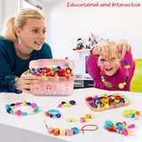 BEMITON Pop Beads Jewelry Making Kit for Girls - Arts and Crafts for Kids Ages 3 4 5 6 7 8 Years Old, Montessori Toys Snap Beads DIY Bracelet BEMITON