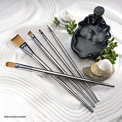 Royal & Langnickel Zen 5pc Long Handle Brush Set, Includes - Flat, Filbert, Angular & Round Brushes - WoodArtSupply