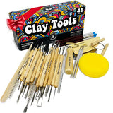Pottery Tool Kit and Polymer Clay Tools Set for Modeling Sculpting Carving Tool Kit - 45 Pieces Ceramic Tools for Pottery Clay Sculpting Tools and HIPPIE CRAFTER