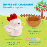 Crochetta Crochet Kit for Beginners, Crochet Starter Kit with Step-by-Step Video Tutorials, Crochet DIY Knitting Supplies for Adults Kids, Cute Hen Crochetta