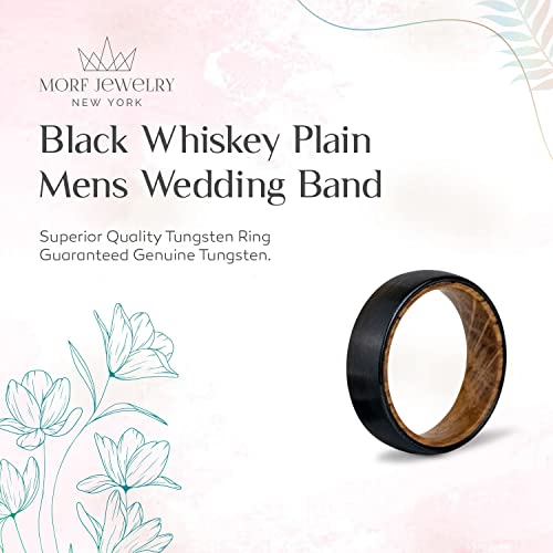 Morf Jewelry Whiskey Barrel Tungsten Wedding Band, Tungsten Wedding Wood Ring, Minimalist Couple Engagement Customized Ring, Promise Ring for Men - WoodArtSupply