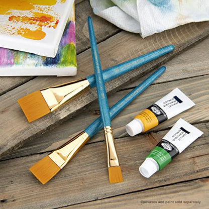 Royal & Langnickel Royal Zip N' Close Gold Taklon Glaze Wash 3-Piece Brush Set - WoodArtSupply