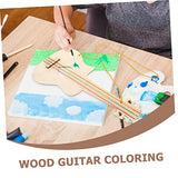 ibasenice 2pcs Wood Crafts for Kids Mini Toy DIY Graffiti Wooden Guitar Cutout Kids Small Guitar Mini Guitar Ukulele Toy Kids DIY Guitar Toys ibasenice