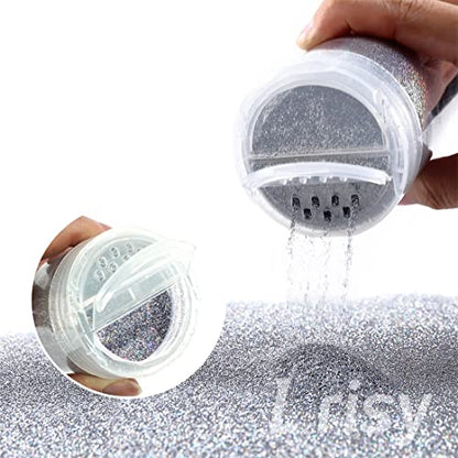 Lrisy Holographic Extra Fine Glitter Powder with Shaker Lid, Craft Glitter Sequins for Epoxy Resin, Slime,Tumblers,Nail&Painting Arts 140g/4.5oz - WoodArtSupply