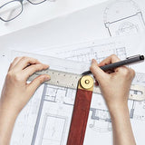 LYFJXX Bevel Gauge, Sliding Bevel Gauge, 8 Inch T Bevel Angle Finder with Wooden Handle T Measurements Ruler for for Craftsman Carpenter LYFJXX