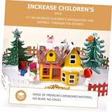Toyvian 5 Sets Christmas Cookie House 3D Gingerbread House Cardboard City House Unfinished Xmas House Xmas Homemade Hut Wooden Christmas Village Toyvian