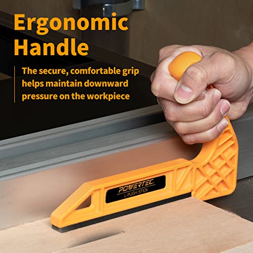 POWERTEC 71338 Deluxe Push Stick for Table Saws, Router Tables, Band Saws & Jointers, Dual Ergonomic Handles w/Max Grip, Hand Protection fo - WoodArtSupply