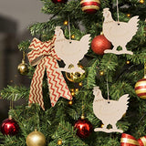 20 Sets Wooden Chicken Cutouts Slices Wooden Hanging Chicken Easter Ornaments Unfinished Hanging Hens Chips with Rope for DIY Painting Craft Easter BESTOYARD