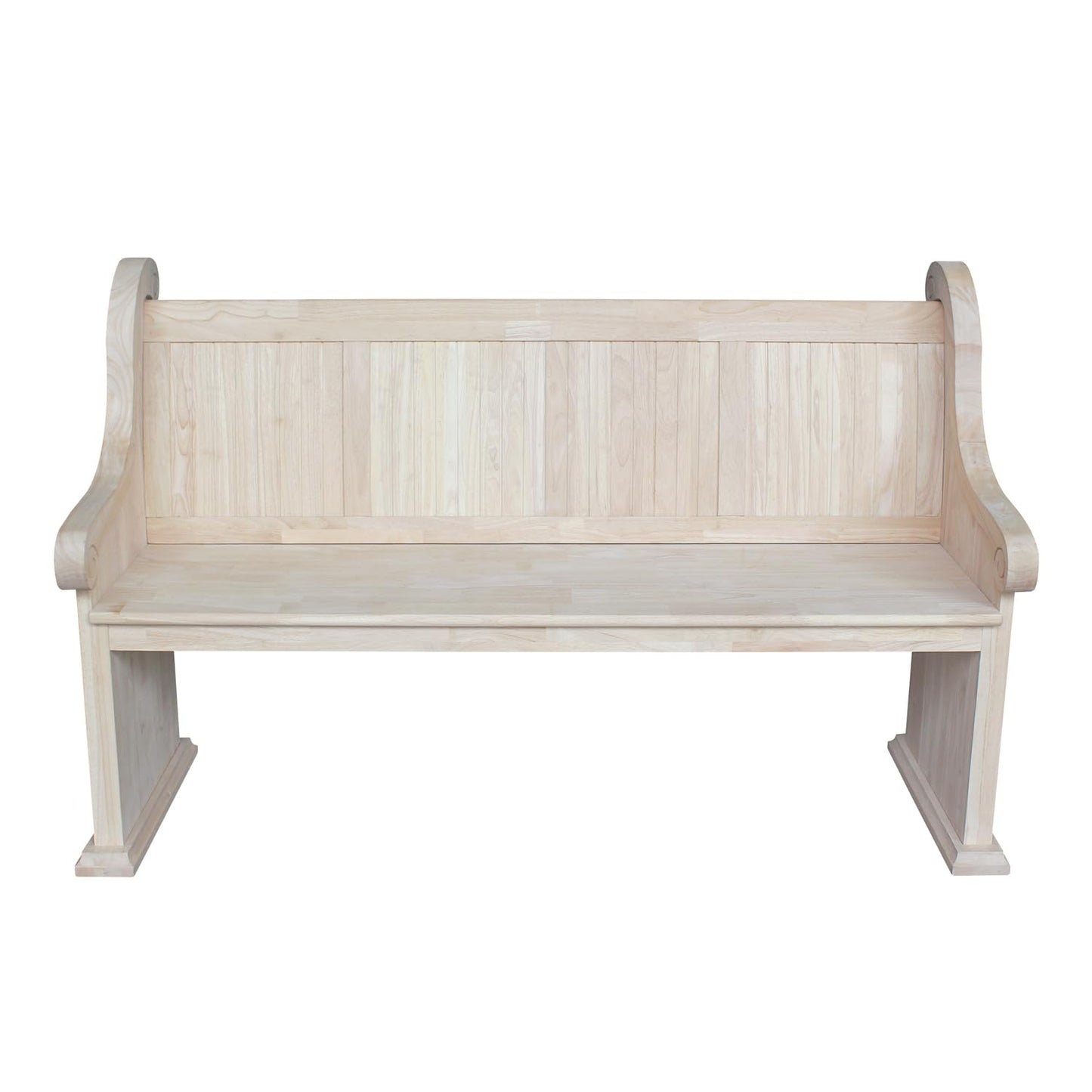 IC International Concepts Sanctuary, Unfinished Bench, 62.8 in W x 25 in D x 38.2 in H - WoodArtSupply