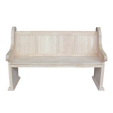 IC International Concepts Sanctuary, Unfinished Bench, 62.8 in W x 25 in D x 38.2 in H IC International Concepts